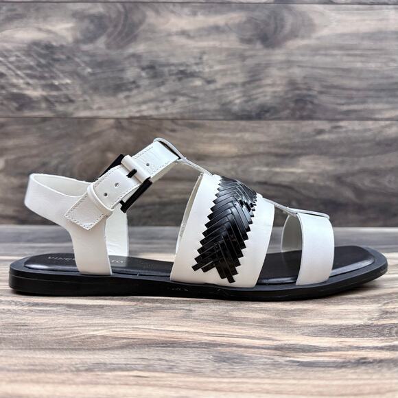 NEW Vince Camuto 9M Bachelen Leather Square Toe Gladiator Sandal Coconut Cream - Picture 7 of 12